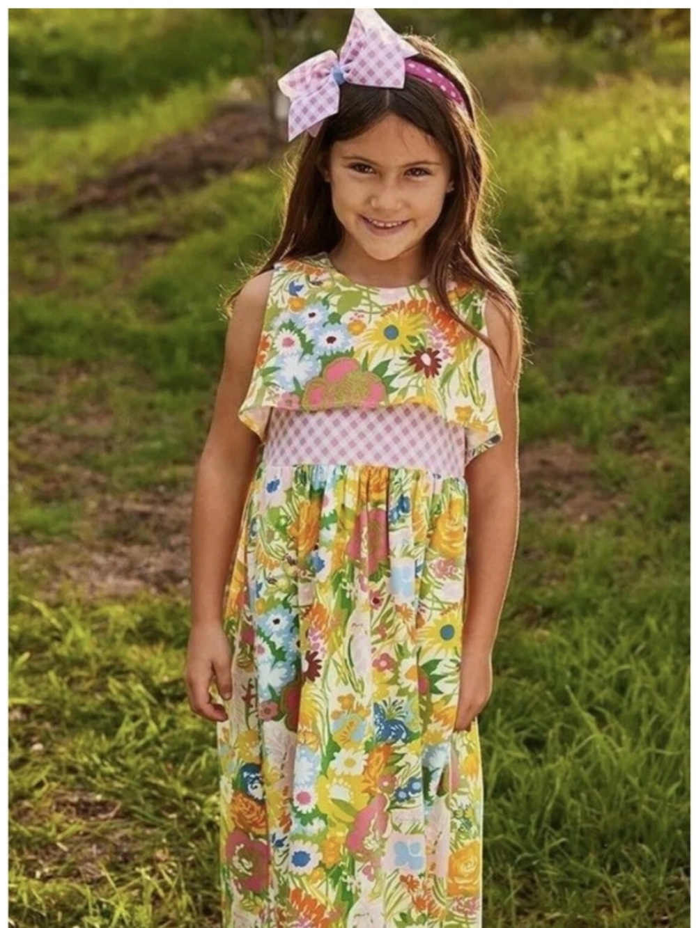 Matilda Jane • Far Out Floral Gingham Maxi Dress Brilliant Daydream - 6